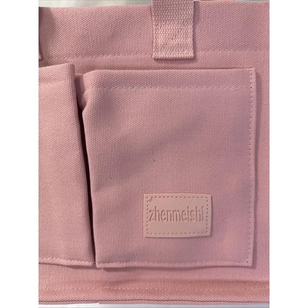 Canvas Tote Bags For Women Large Shoulder Hobo Handbag Purse Multi‎ Pocket Pink